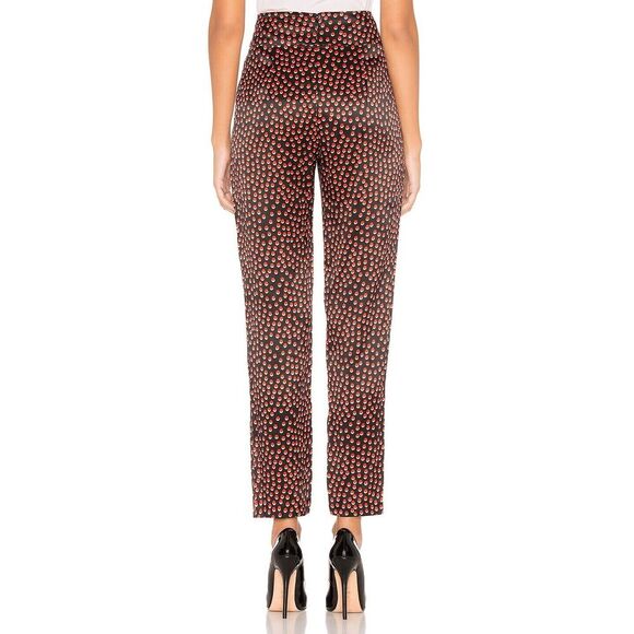 L'AGENCE Abrinne Pants Women 10 Black‎ Multi 100% Silk Hidden Back Zip Designer - Picture 7 of 16